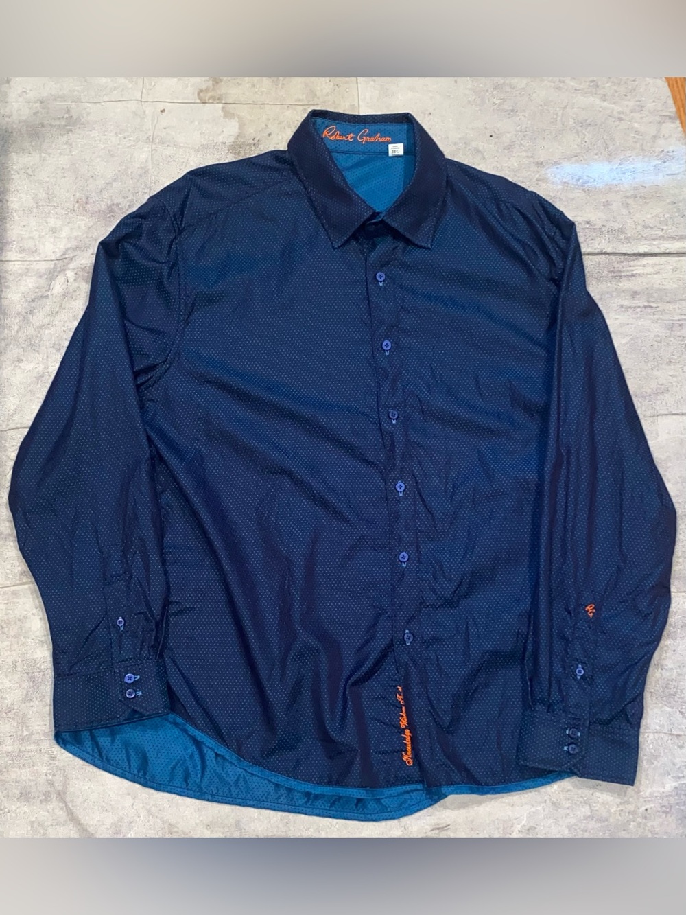 Robert Graham Iridescent Polka Dot Spotted Long Sleeve Button Up Down Shirt 3XL